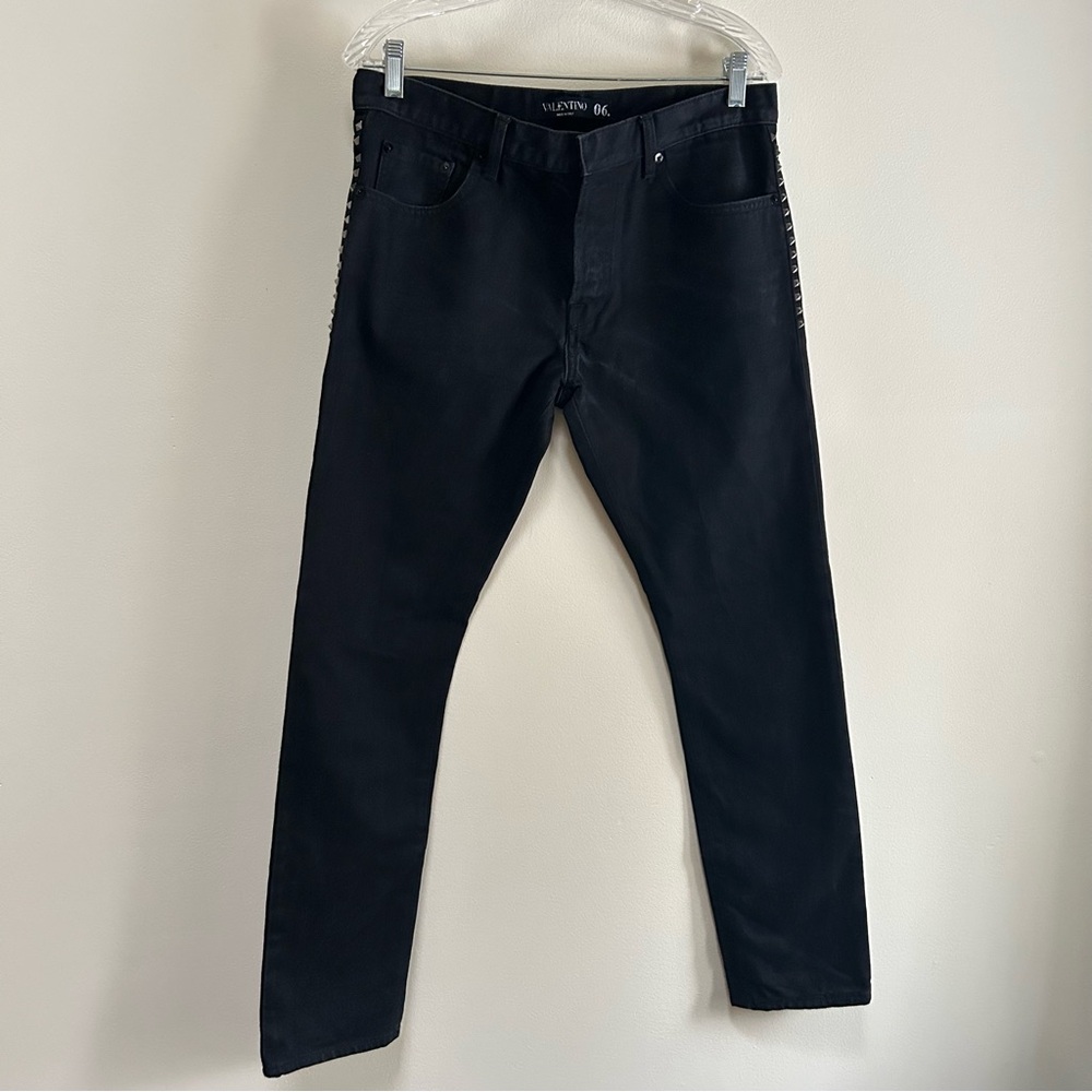 Valentino ~ Men’s Rockstud Black Cotton Skinny Jeans in size 33/31 (IT30)